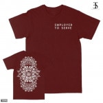 Employed to Serve / エンプロイド・トゥ・サーブ FLORAL Tシャツ(バーガンディー)