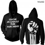 Rage Against the Machine / レイジ・アゲインスト・ザ・マシーン - LARGE FIST ジップアップパーカー(ブラック)