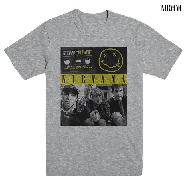 Nirvana / ニルヴァーナ - BLEACH TAPE Tシャツ(グレー) | Tシャツ