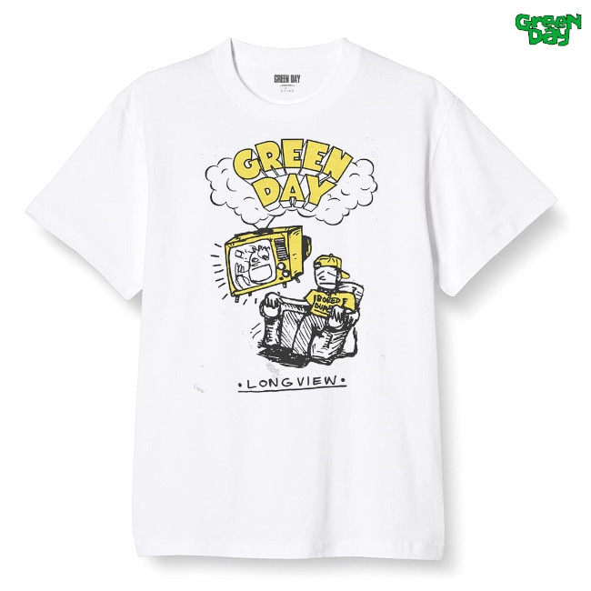 Green Day / グリーン・デイ - LONGVIEW DOODLE Tシャツ(ホワイト