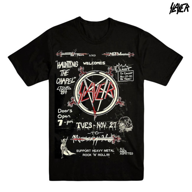 Slayer / スレイヤー - HAUNTING 84 FLIER Tシャツ(ブラック)