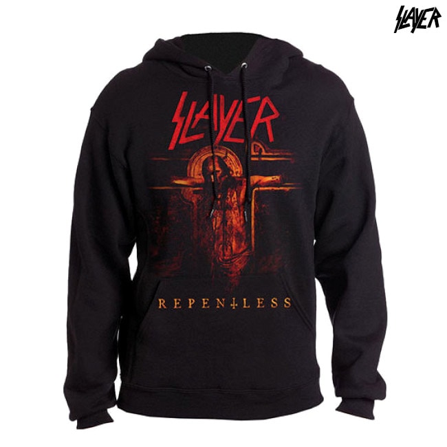 Slayer / スレイヤー - REPENTLESS CRUCIFIX  プルオーバーパーカー(ブラック)-バンドＴシャツのPositiveDive（ポジティブダイブ）