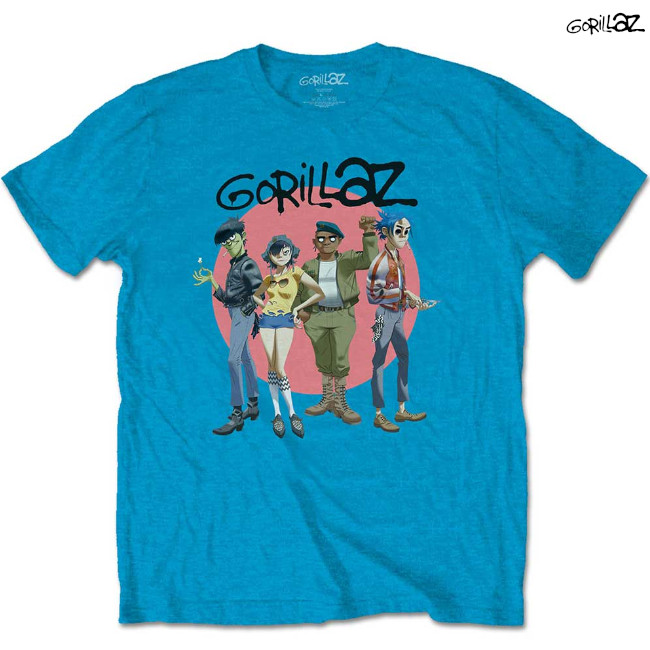 Gorillaz / ゴリラズ - GROUP CIRCLE RISE Tシャツ(ブルー) | T