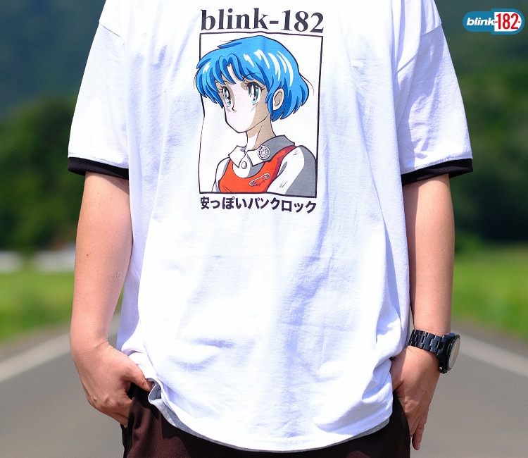 即納】Blink 182 / ブリンク 182 - ANIME リンガー Tシャツ (ホワイト
