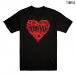Nirvana / ニルヴァーナ - POPPY HEART Tシャツ(ブラック)