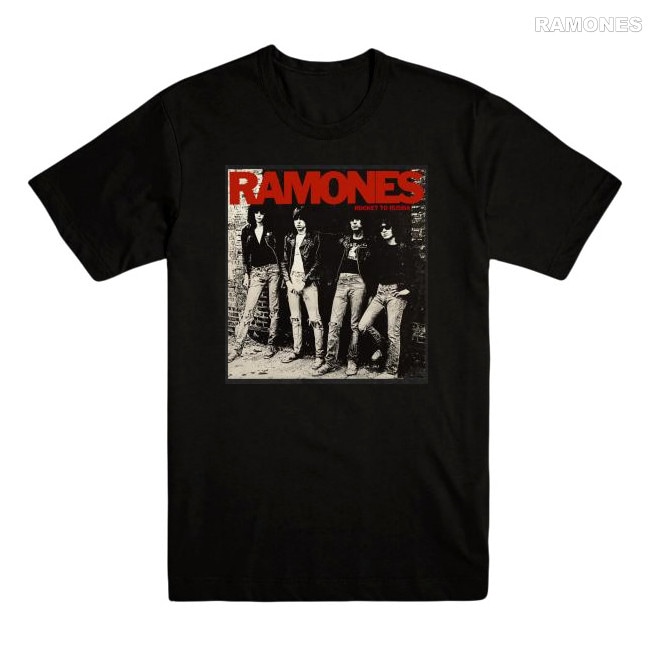 RAMONES ラモーンズ　Tシャツ ブラック　80s Ramones / ラモーンズ - ROCKET TO RUSSIA Tシャツ (ブラック) | T