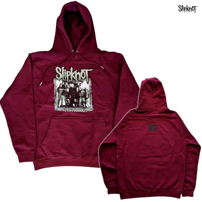 Slipknot / スリップノット - BARCODE PHOTO プルオーバーパーカー (マルーン)