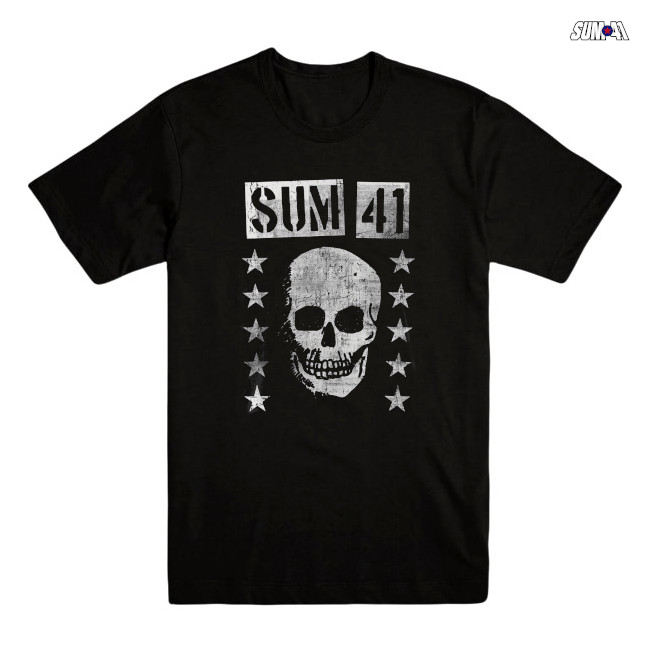 SUM 41 / サム・フォーティーワン - GRINNING SKULL Tシャツ (ブラック