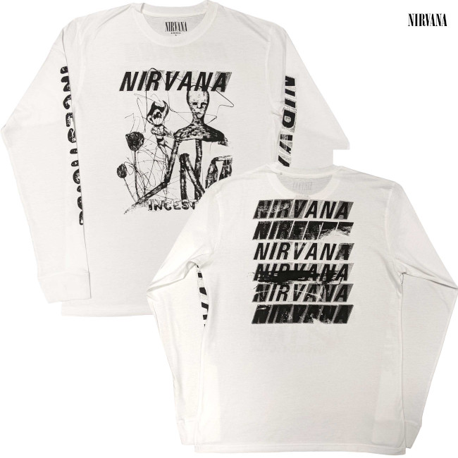 Nirvana / ニルヴァーナ - INCESTICIDE ロングスリーブシャツ(ホワイト 