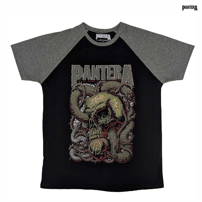 Pantera / パンテラ - SERPENT SKULL ラグランTシャツ(ブラックx