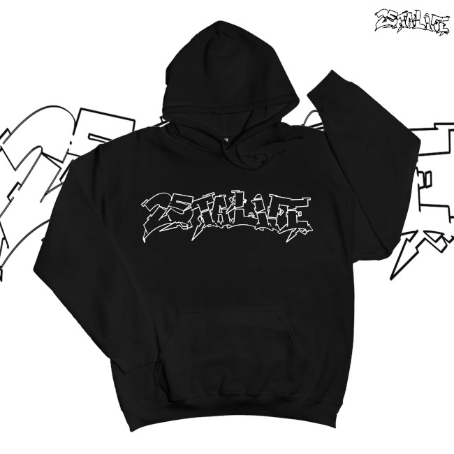 25 TA LIFE / 25・タ・ライフ - Logo プルオーバーパーカー (ブラック