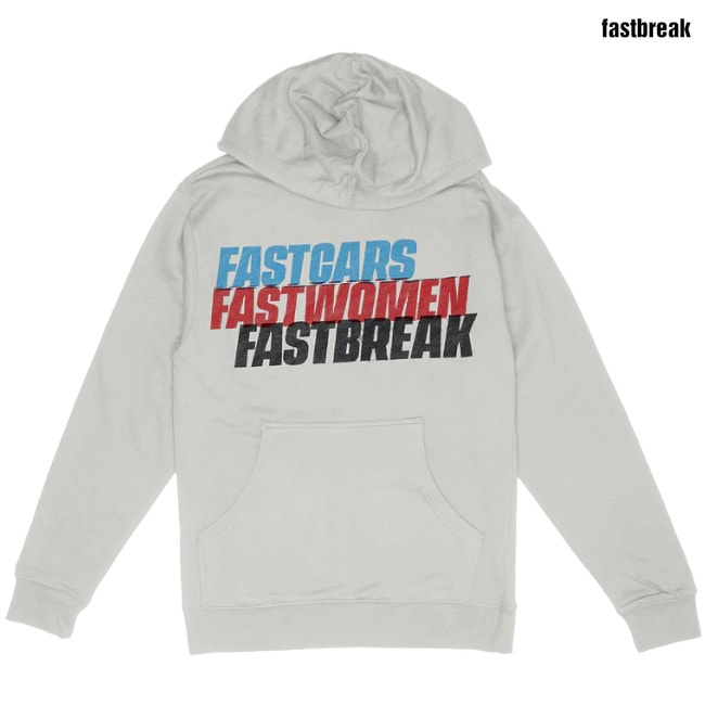 Fastbreak / ファストブレイク - Fast Cars, Fast Women プルオーバーパーカー(ライトグレー)