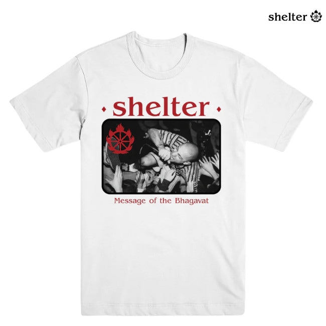 限定】Shelter /シェルター - Bhagavat Tシャツ(ホワイト） | バンド名