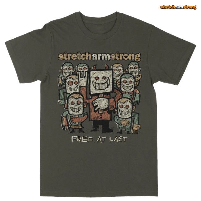 Stretch Arm Strong / ストレッチ・アーム・ストロング - Face Tシャツ (ミリタリーグリーン)