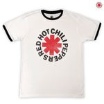 Red Hot Chili Peppers / レッド・ホット・チリペッパーズ - Logo リンガーTシャツ(ホワイト)