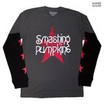 Smashing Pumpkins / スマッシング・パンプキンズ - Star Logo ロングスリーブシャツ(チャコールグレー)