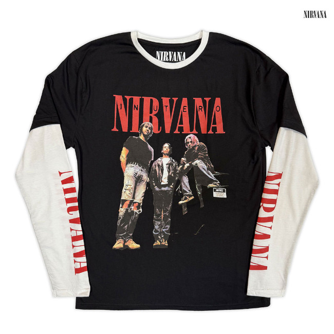 nirvana 公式 バンド ロンT ニルバーナ バンドtシャツ ロックtシャツ 長袖 NIRVANA Tシャツ ニルバーナ