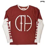 Pantera / パンテラ - Frayed Logo レイヤードロングスリーブ・長袖シャツ(レッド/ホワイト)