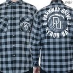 Parkway Drive / パークウェイ・ドライブ - Wave フランネルシャツ(ブラック/グレー)