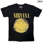 Nirvana / �˥�������� - Happy Face Infill Distressed T�����(�֥�å�)