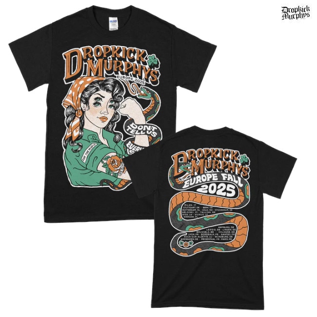 Dropkick Murphys / �ɥ��åץ��å����ޡ��ե����� - Don't Tell Us EU Tour 2025 T����� (�֥�å�)