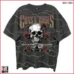 Guns N' Roses / ガンズ・アンド・ローゼズ - Skull Roses Tシャツ(ヴィンテージブラック) ※GIANT社のボディー