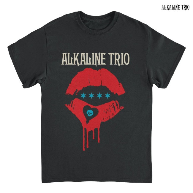 Alkaline Trio / ���륫�饤�󡦥ȥꥪ - Riot Fest Lips T����� (�֥�å�)