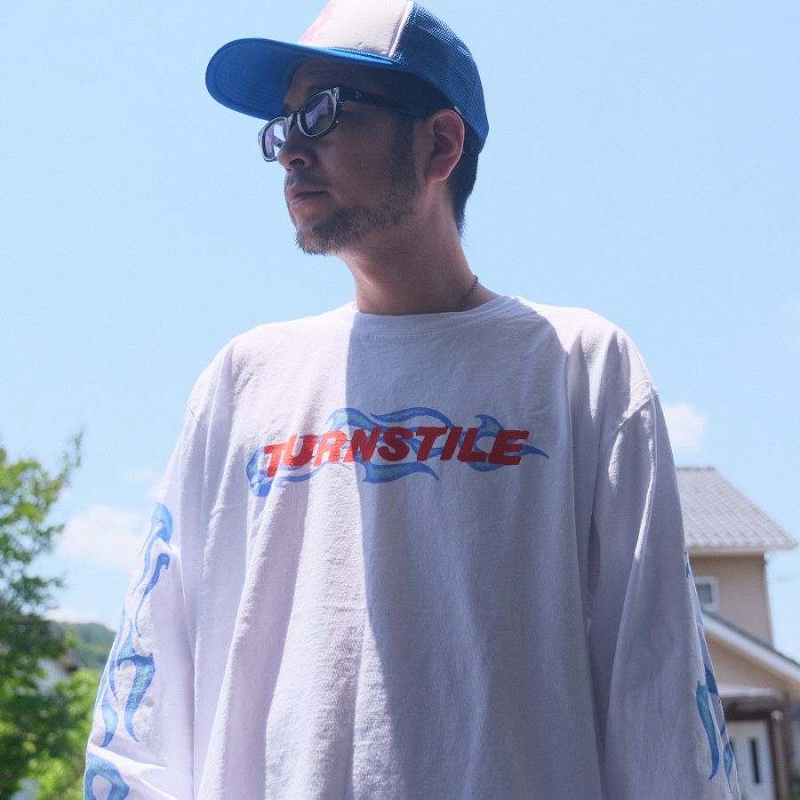 TURNSTILE ロングスリーブTシャツ ホワイト XXL 即納】Turnstile / ターンスタイル - Flame ロングスリーブシャツ