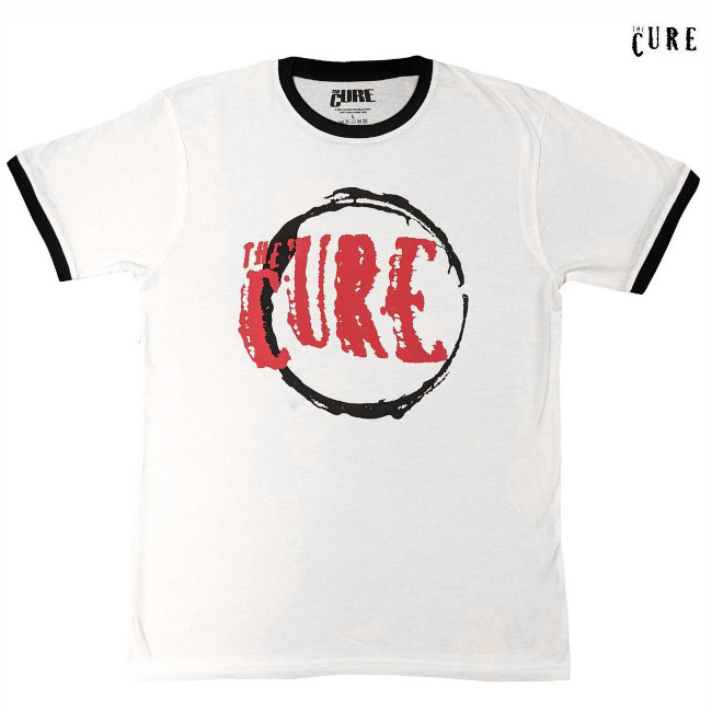 The Cure / ザ・キュアー - Circle Logo リンガー・Tシャツ (ホワイト