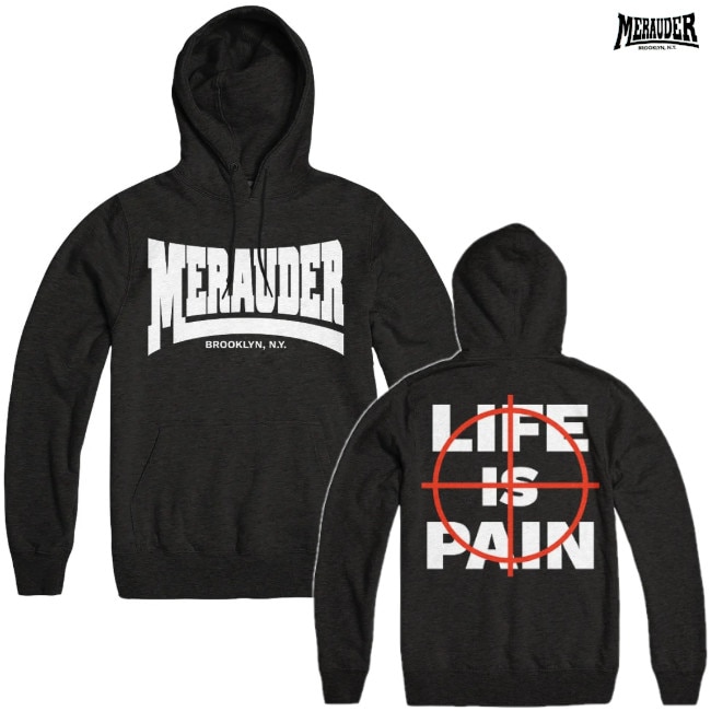 Merauder /メラウダー - Life is Pain プルオーバーパーカー(ブラック)※3週間限定