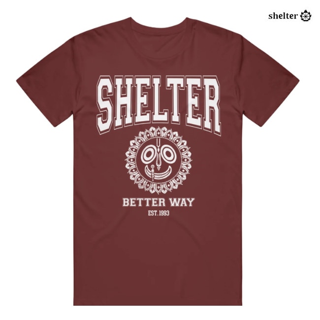 Shelter /シェルター - Better Way Tシャツ（ブリックマルーン）※3週間