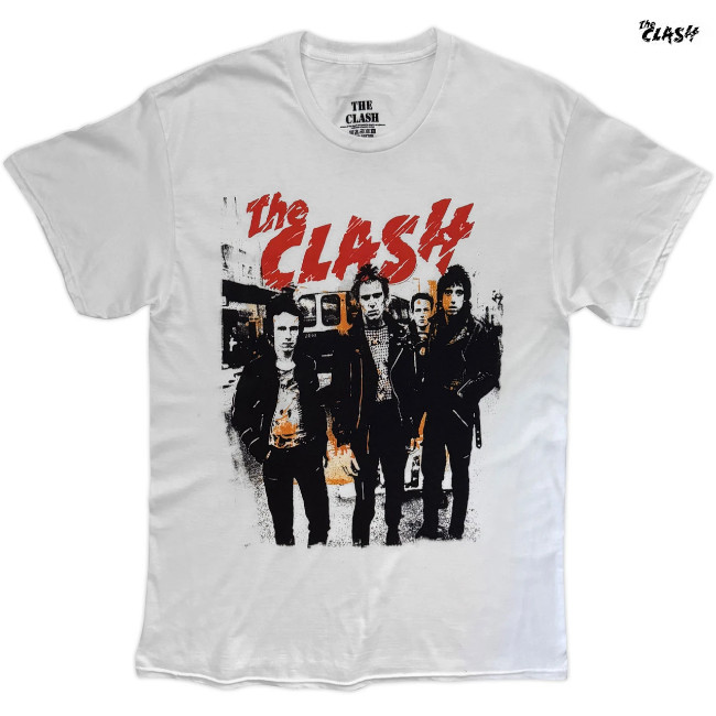 The Clash / ザ・クラッシュ - Riot Band Photo Tシャツ (ホワイト