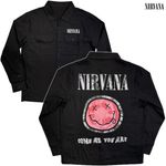 Nirvana / ニルヴァーナ - Come As You Are Happy Face ワークシャツ(ブラック)