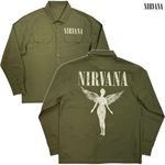 Nirvana / ニルヴァーナ - In Utero Logo ワークシャツ(ミリタリーグリーン)