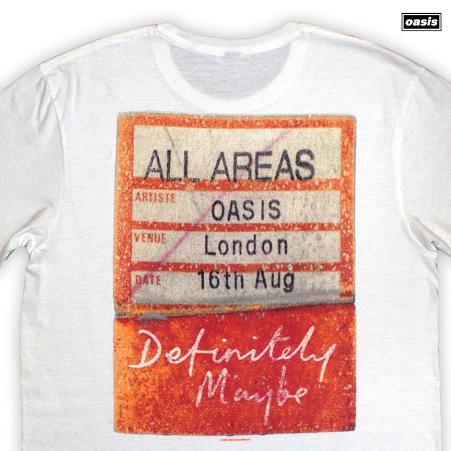 Oasis T-Shirt Definitely Maybe AAA Pass Back Print Unisex Black M