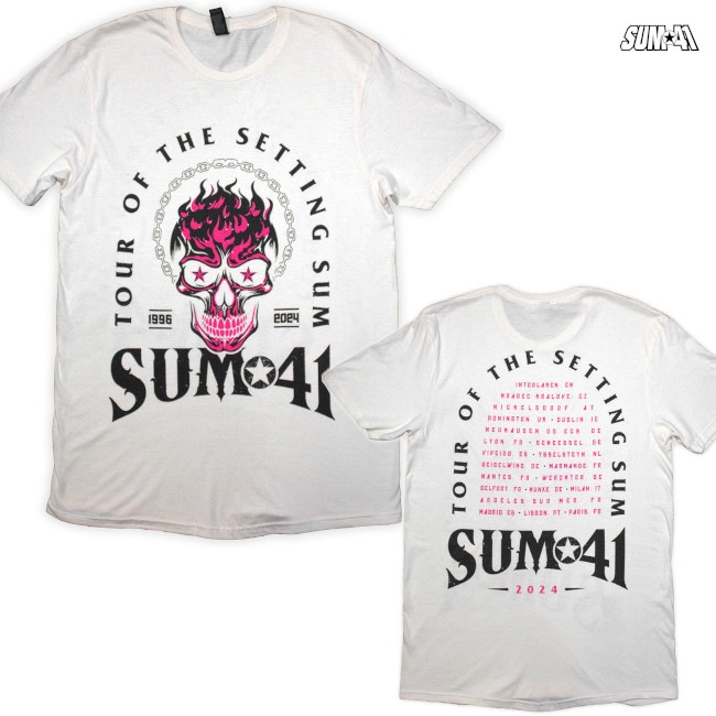SUM 41 / ���ࡦ�ե����ƥ������ - 24 Pink Skull T����� (�ۥ磻��)