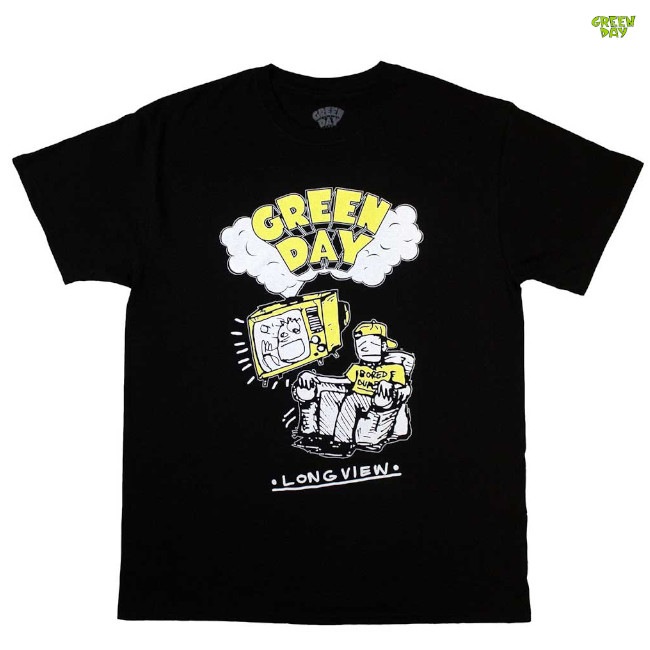 Green Day / グリーン・デイ - LONGVIEW DOODLE Tシャツ (ブラック