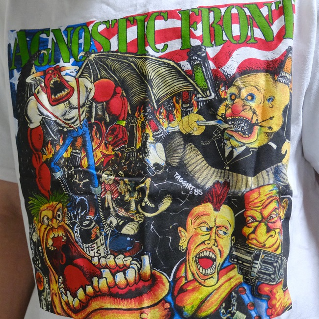 Agnostic Front /アグノスティック フロント CAUSE FOR ALARM Tシャツ (ホワイト) Tシャツ