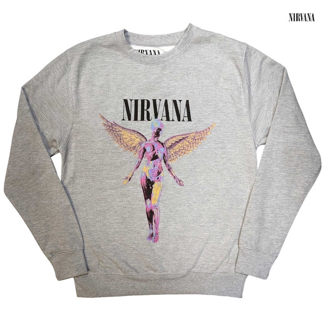 Nirvana / ニルヴァーナ - IN UTERO クルーネック・トレーナー(グレー