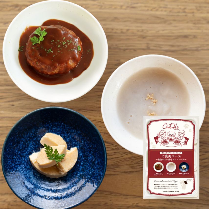 【Onetable 】ご褒美コース　～豊後牛入り煮込みハンバーグ～