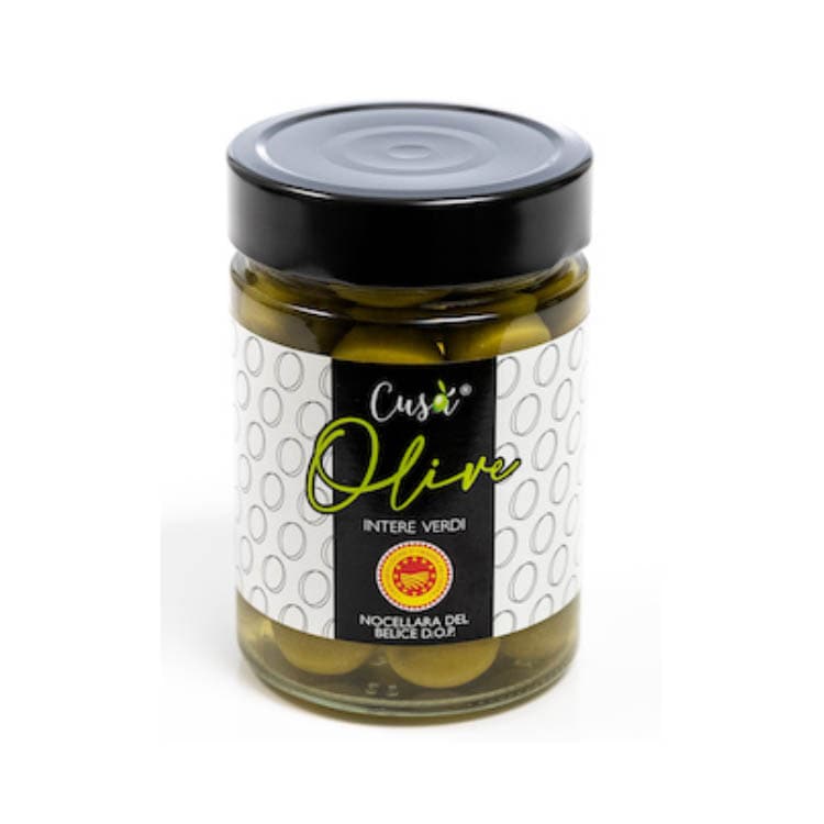 グリーンオリーブの実 塩水漬け 種なし 150g PISCIOTTA PIETRO