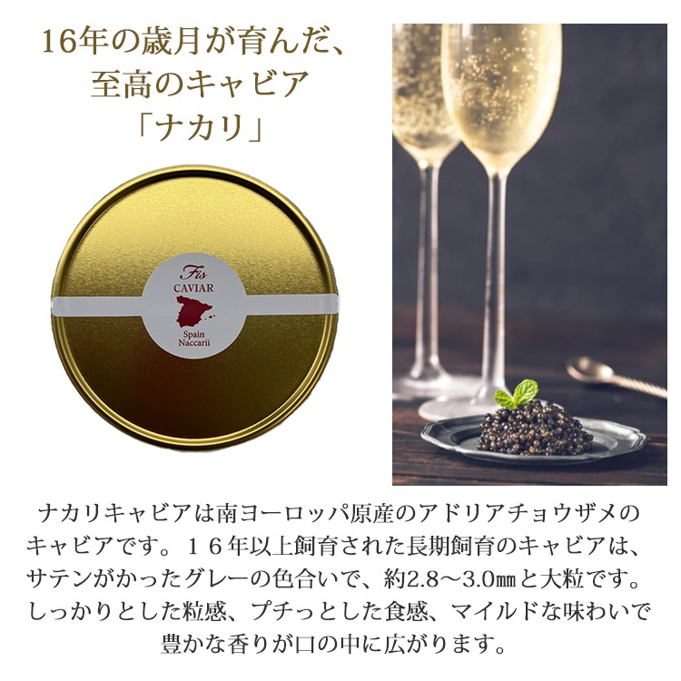 スペイン産フレッシュキャビア ナカリ 500g缶 オープナー シェルスプーン付