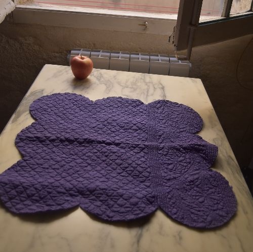 19世紀総手縫いピケ 天然染色 ハンドメイド 古布 キルト フランスアンティーク 19世紀総手縫いピケ 天然染色 ハンドメイド 古布 キルト フランス