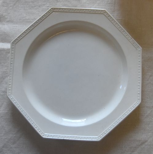 初期ショワジー ファイアンスフィーヌ 象牙色オクトゴナル デセール皿