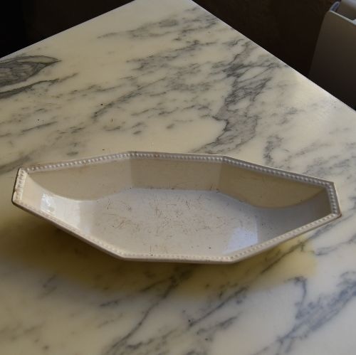 逸品 初期モントロー ファイアンスフィーヌ オクトゴナル キズキズ舟形