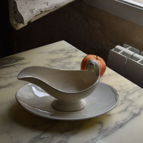 レア✧フランスアンティーク˚✧₊ ロンウィー❁お花＆鳥さん˚✧ ソーシエール❁ アンティーク プレート 鳥 深皿 フランス ロンウィー製 LONGWY