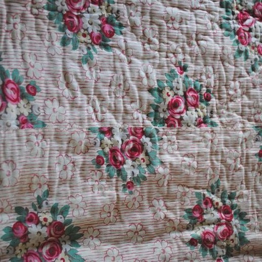 南仏1850年頃 薔薇のブーケの手縫いのピケ ド プロヴァンサル