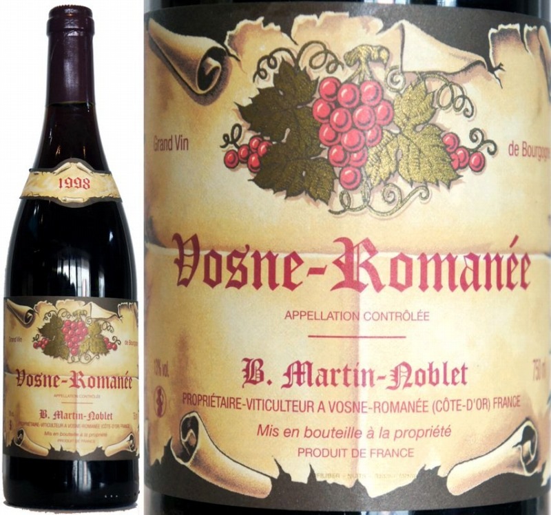 Vosne Romanee】ヴォーヌロマネ1994年赤ワイン750ml未開栓品