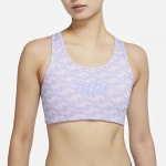 『在庫一掃セール』 NIKE ナイキ Dri-FIT スウッシュ アイコン クラッシュ ミディアムサポート パッディド オールオーバー プリント スポーツブラ ドール