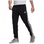 adidas（アディダス）エッセンシャルズ フレンチテリー テーパード スリーストライプ パンツ ブラック/ホワイト
